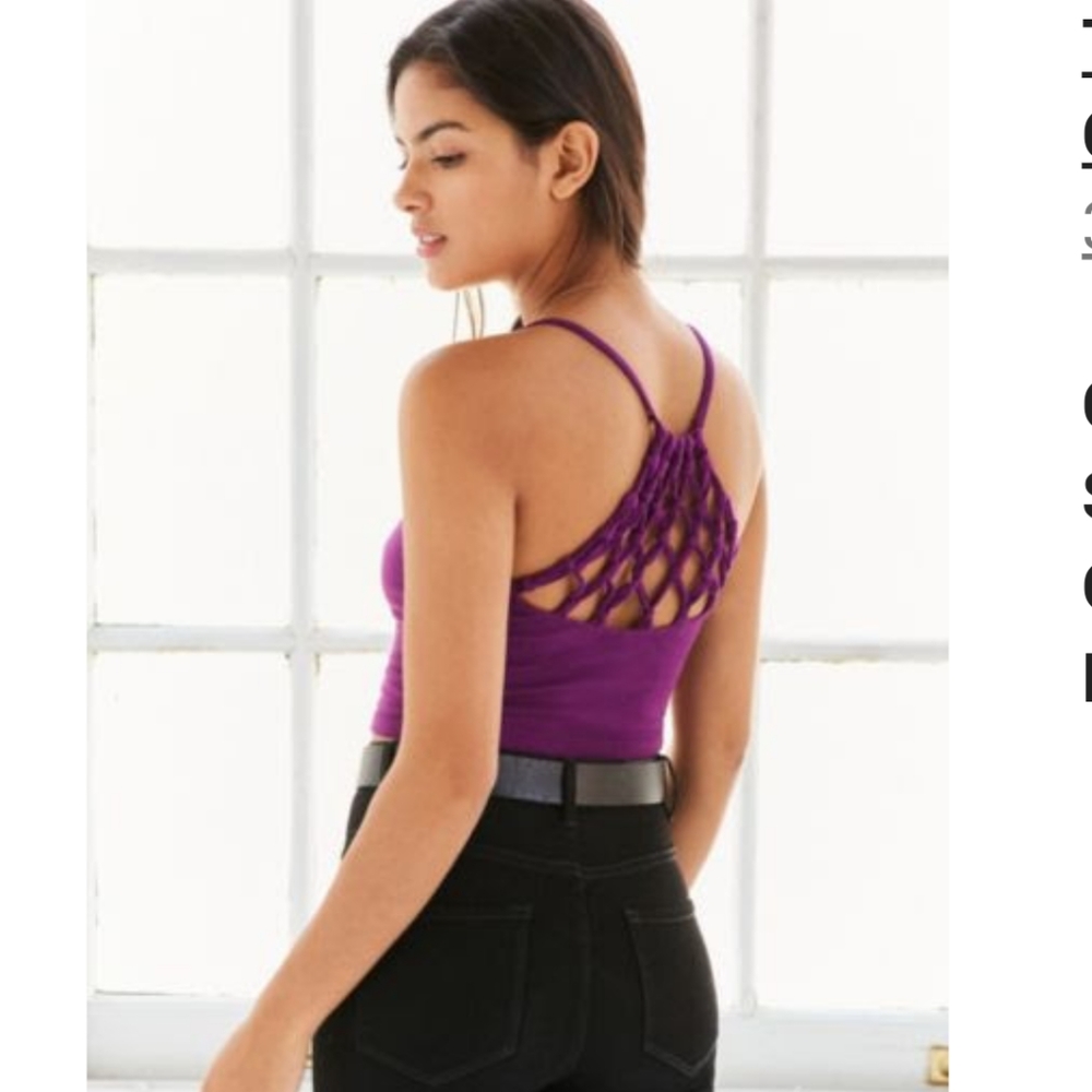 UO Truly Madly Deeply Riggins Cropped Cami Purple